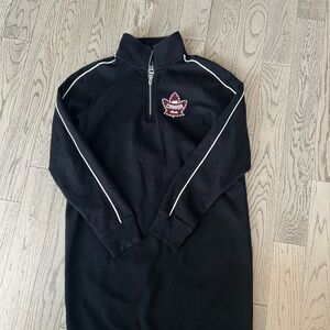 Roots Black Zip-Up Sweater Dress with Logo